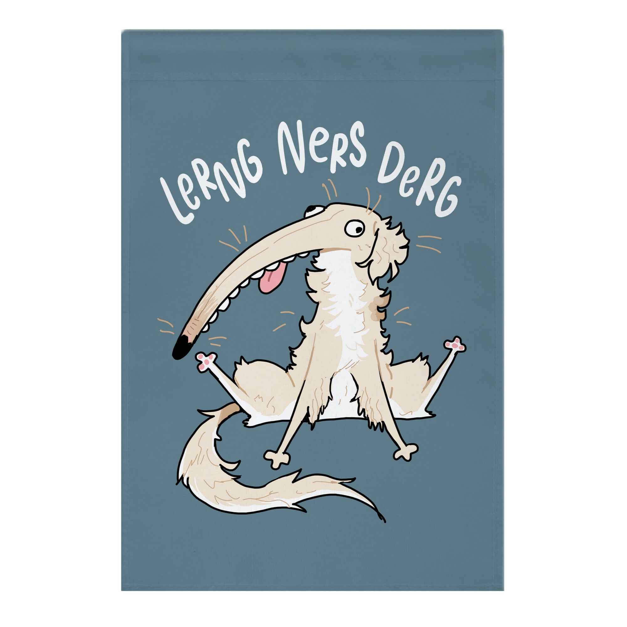 Derpy Dog Borzoi Lerng Ners Derg Garden Flag